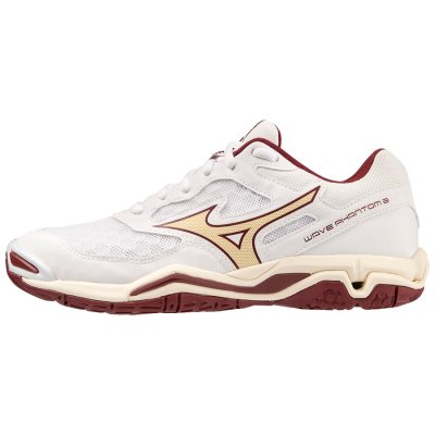 Zapatillas Balonmano Mizuno WAVE Phantom 3 Mujer Blancos / Vino / Dorados - Chile M683QOBWDJ